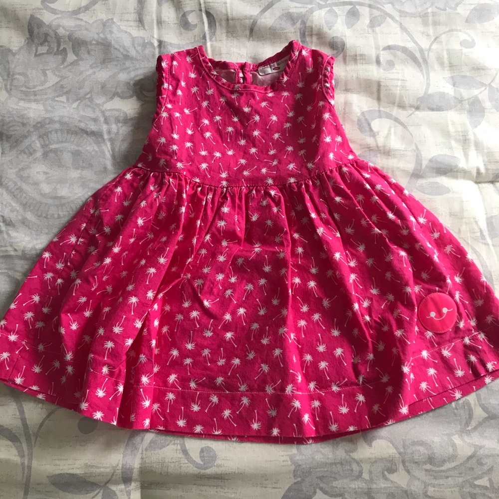 Smiling Button Pink Palm Tree Dress size 12-18 mos